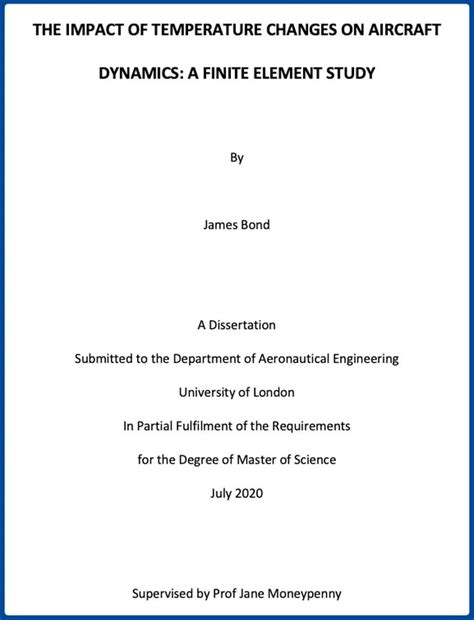 dissertation report format
