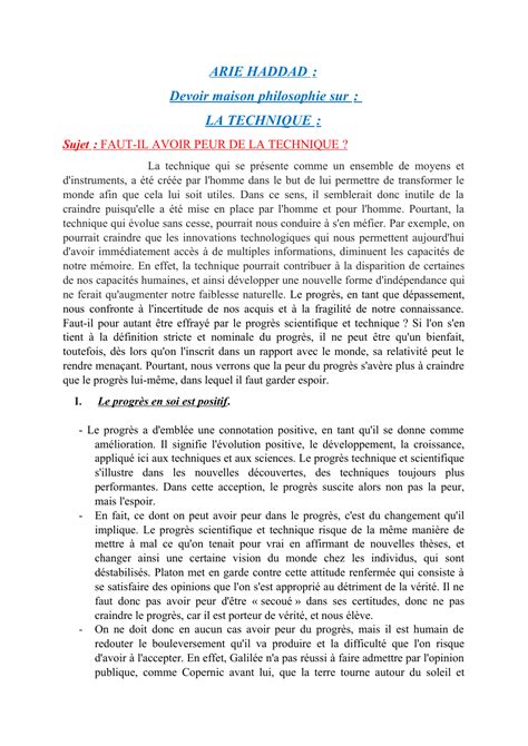 Famous Dissertation Sur La Peur More