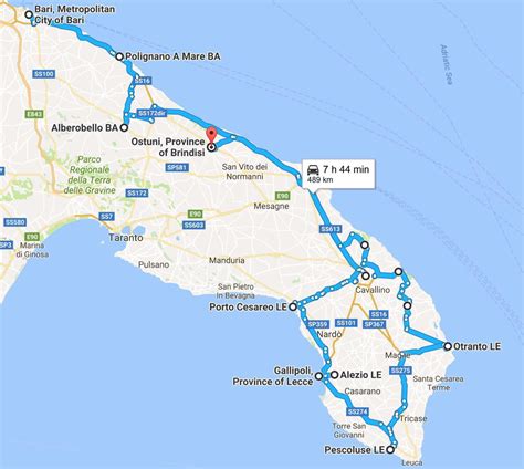 distance bari to puglia