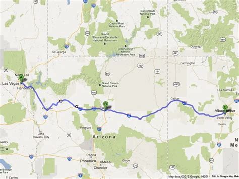 distance between las vegas nv and gallup nm