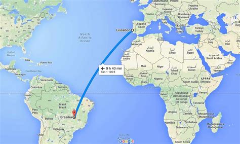 distance between portugal and brazil