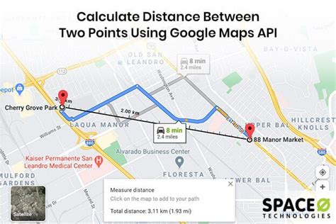 distance between two points map coordinates