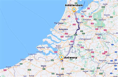 distance from amsterdam to antwerp