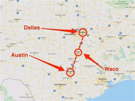 distance from austin to waco texas