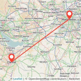 distance from chester to manchester