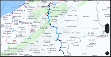 distance from fes to merzouga