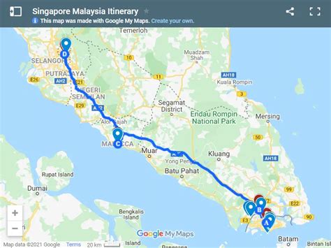 distance from malaysia to singapore