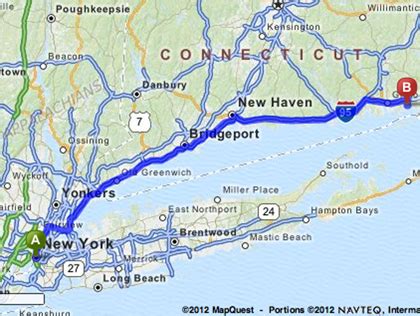 distance from nyc to mystic ct