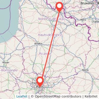 distance from paris to lille