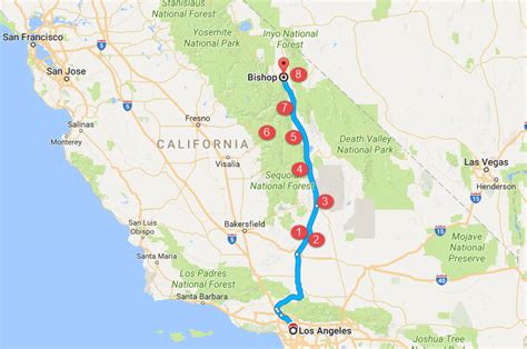 distance from san diego to bishop ca