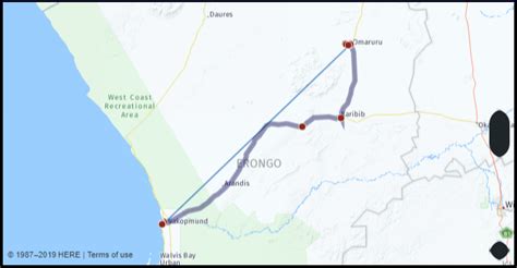 distance from swakopmund to oranjemund