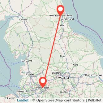 distance newcastle to manchester