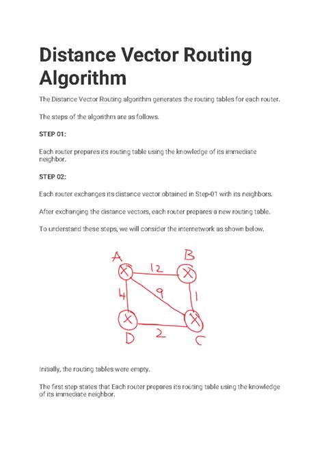 Distance Vector Routing Algorithm In Computer Networks Pdf