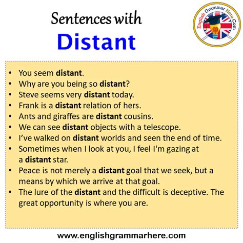 distant meaning in english with example