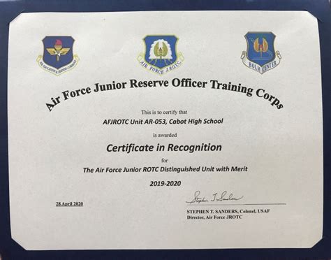 distinguished cadet award afjrotc