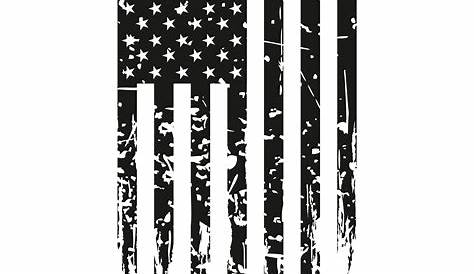 Black Distressed American Flag SVG