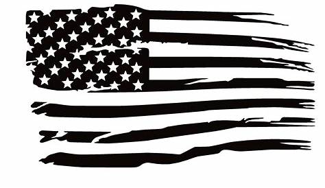 Distressed Tattered American Flag Vinyl Decal Sticker | Ripped Torn USA