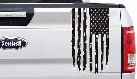 American Flag Side Bed Pickup Distressed Grunge Truck Car Vinyl Graphic