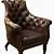 distressed leather armchair
