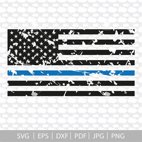 Distressed Flag SVG Thin Blue Line SVG Law Enforcement SVG Etsy
