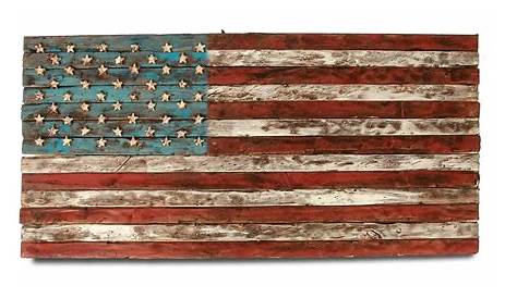 Distressed American Flag Distressed Wood USA Rustic Wall | Etsy