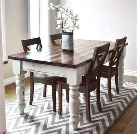 Distressed Dining Table White