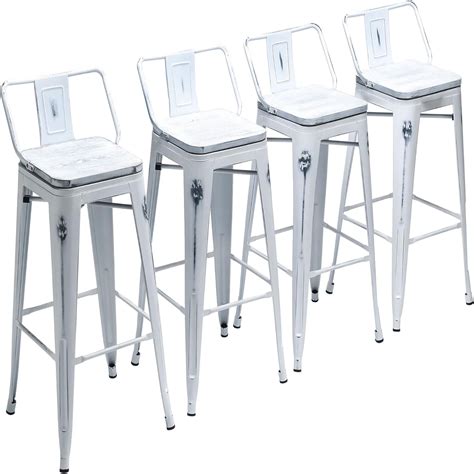 Distressed White Counter Height Stools
