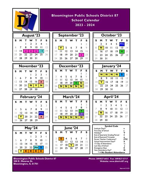 district 87 school calendar