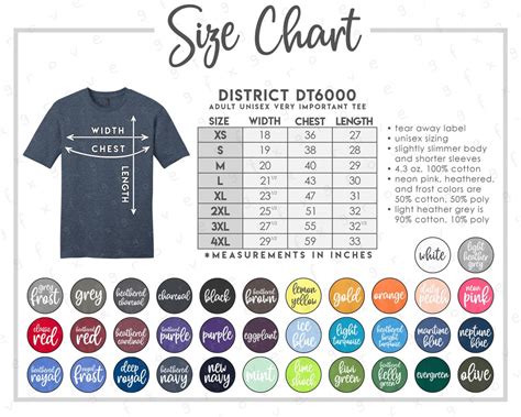 District Very Important Tee Sizing