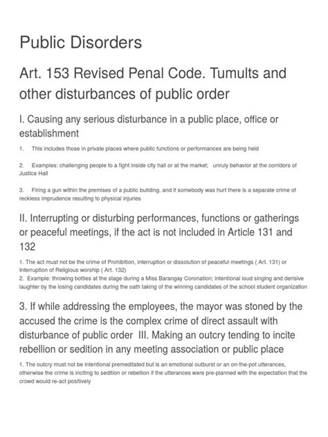 disturbance criminal code