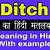 ditched meaning in hindi