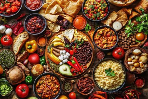 diverse food selection