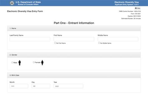 diversity visa entry form