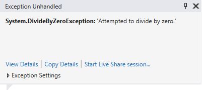 Divide By Zero Error C#