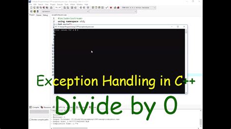 Dividing By Zero Exception In C++