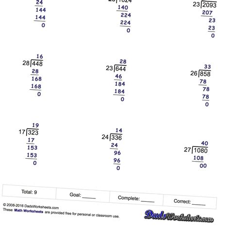 division for class 3 with answers pdf