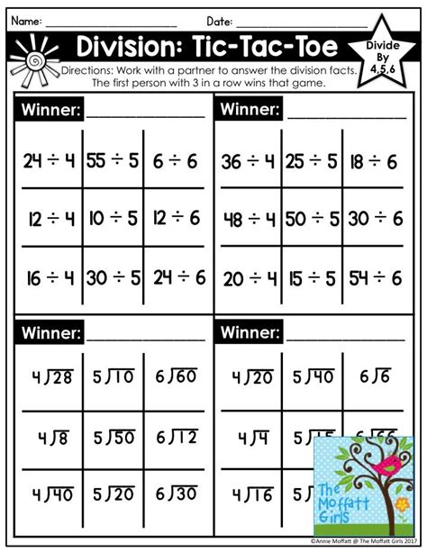 Division Games For 4Th Grade Printable