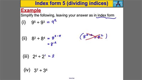 Division In Index Form