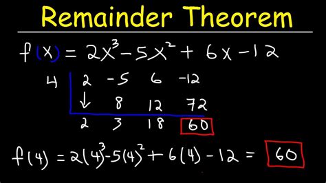 division of polynomials and remainder theorem