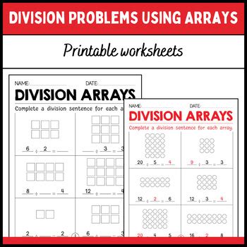 Division Problems With Arrays Free Printables