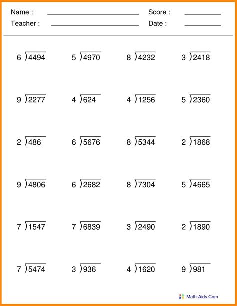 division questions for class 4 with answers pdf icse