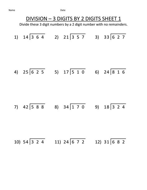 division questions for class 6 with answers