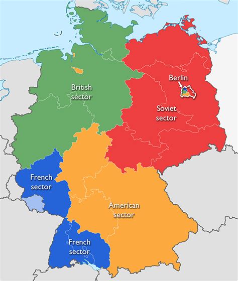 divisione germania in 4 zone