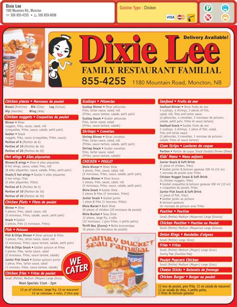 dixie lee menu