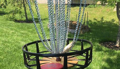 Homemade disc golf basket - YouTube