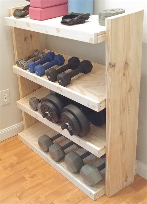 DIY BUILD A GYM WEIGHT RACK Homemade Dumbbell Storage Diy home gym