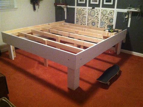 DIY easy kingsize platform bed with 17" of storage space underneath