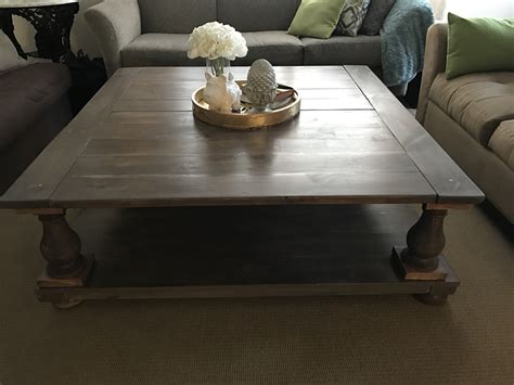 Square Coffee Table Solid Wood Farmhouse Coffee Table Rustic Coffee