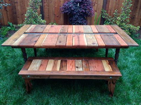 Kid Size Wood Picnic Table (Unattached Benches) Forever Redwood