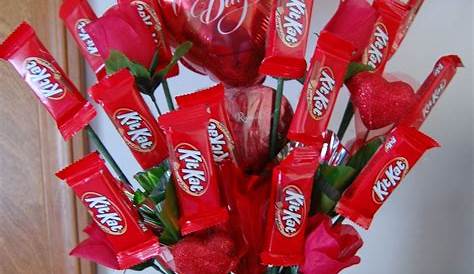 Diy Valentine's Day Flower Decoration With Candy Bouquet 60 00 Valentines Bouquet